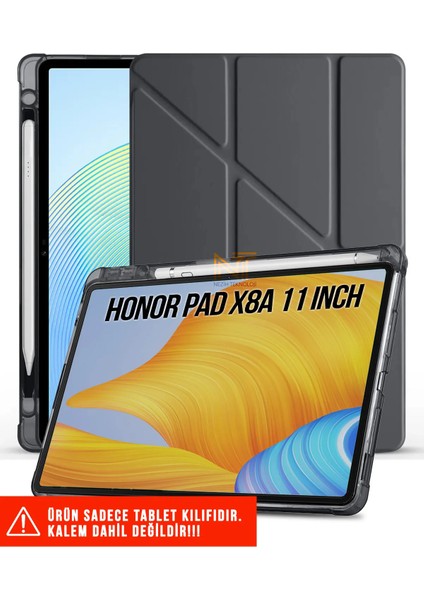 Huawei Honor Pad X8A 11 Inç Uyumlu Akıllı Kapak Kalem Bölmeli Tri Folding Tablet Kılıfı
