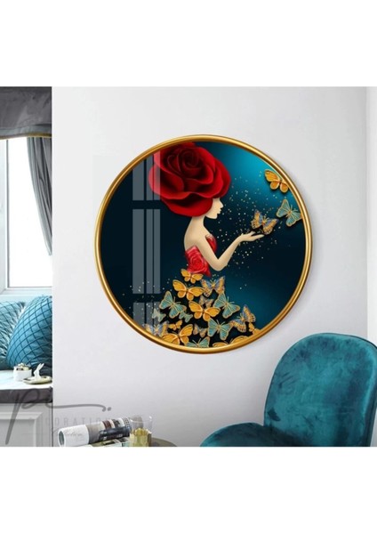 Kelebekler Yuvarlak Cam Tablo fiyatları