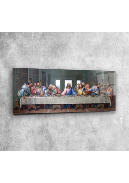 Son Akşam Yemeği Panoramik Cam Tablo