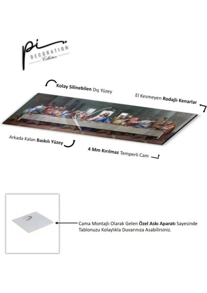 Son Akşam Yemeği Panoramik Cam Tablo fırsatları