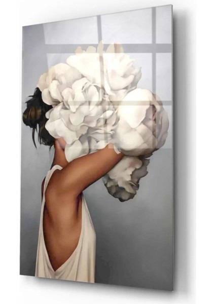 Marsilyan- Kadın ve Çiçek Cam Tablo fiyatları