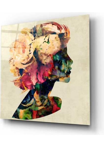 Marsilyan- Çiçekli Kadın Cam Tablo fiyatları