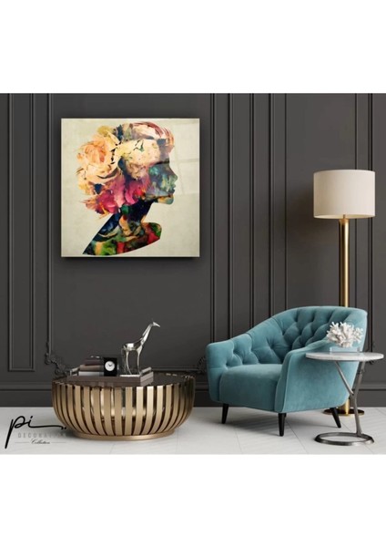 Marsilyan- Çiçekli Kadın Cam Tablo modelleri