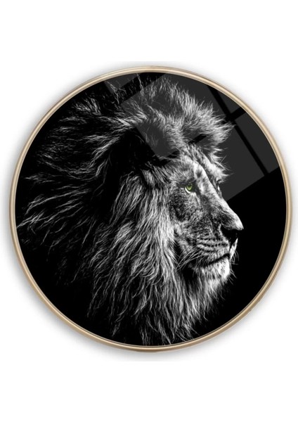 Aslan Yuvarlak Cam Tablo