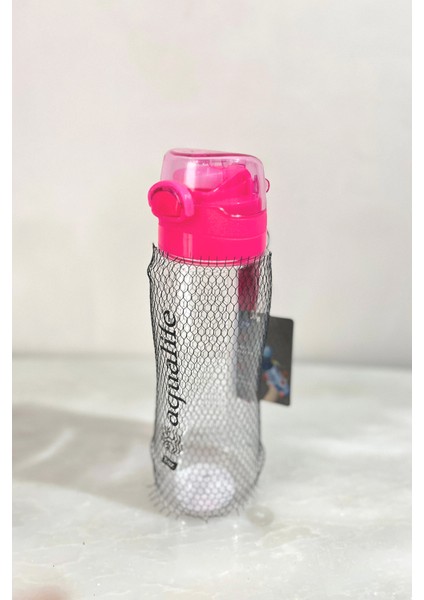 Su Matarası Şeffaf Pipetli Matara 750 ml -Pembe