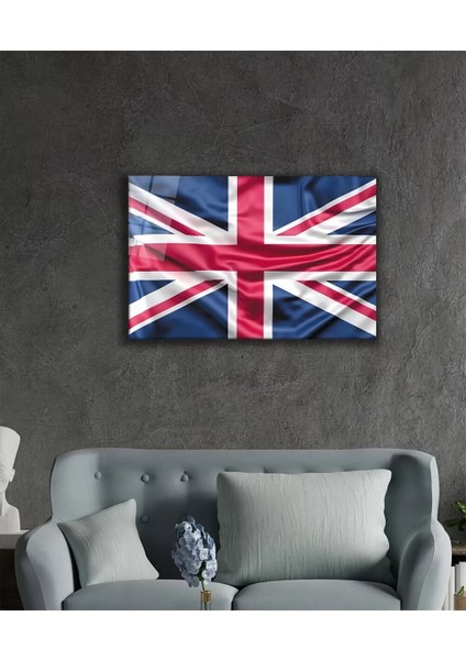 Marsilyan- Birleşik Krallık Bayrağı Cam Tablo ,united Kingdom Flag
