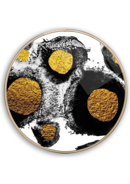 Gold Halkalar Yuvarlak Cam Tablo