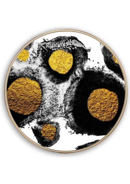 Gold Halkalar Yuvarlak Cam Tablo