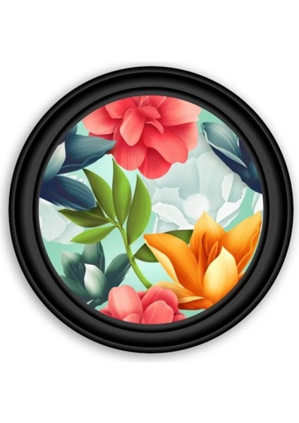 Çiçekler Yuvarlak Cam Tablo modelleri