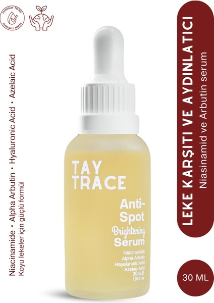Anti-Spot Arbutin+Niacinamide Serum Aydınlatıcı, Nemlendirici & Cilt Dengeleyici Leke Gidermeye Yardımcı Serum