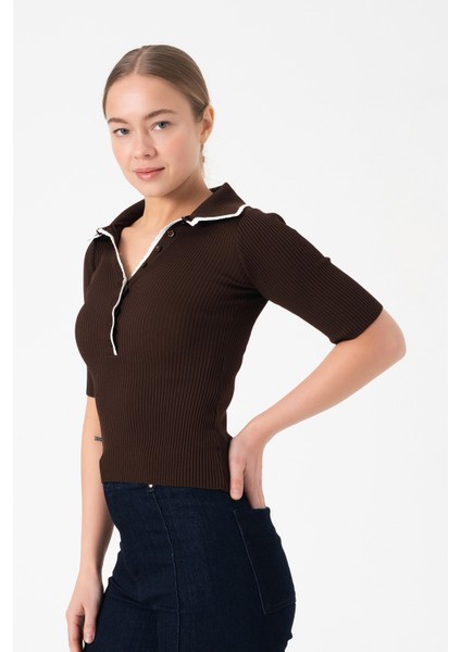 Polo Yaka Kısa Kollu Triko Tişört fiyatları