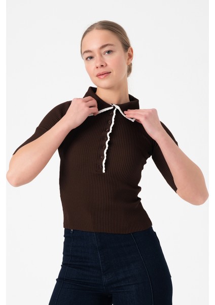 Polo Yaka Kısa Kollu Triko Tişört modelleri