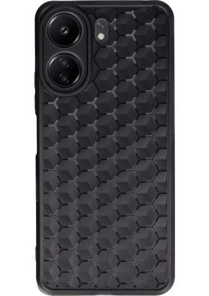 Xiaomi Redmi 13C Uyumlu Bal Peteği Tasarımlı Silikon Petek Telefon Kılıfı Kapak