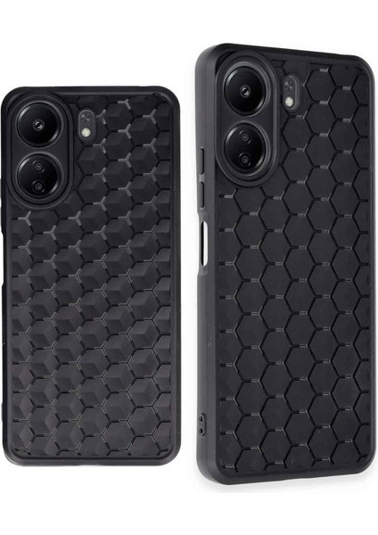 Xiaomi Redmi 13C Uyumlu Bal Peteği Tasarımlı Silikon Petek Telefon Kılıfı Kapak