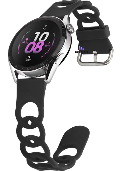 Huawei Watch Gt Gt2 Gt3 Gt4 42MM Uyumlu 20MM Örgü Desenli Tokalı Silikon Kordon