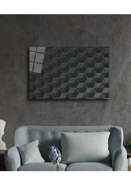 Marsilyan- Siyah Geometrik Mimari Cam Tablo fiyatları
