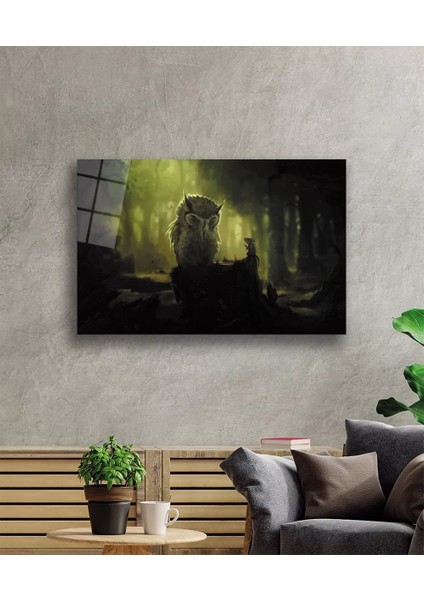 Marsilyan- Baykuş Fare Orman Gece Yeşil Cam Tablo fiyatları