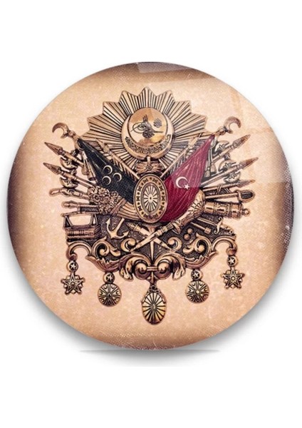 Osmanlı Tuğrası Yuvarlak Cam Tablo