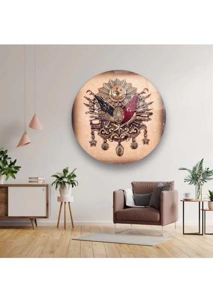 Osmanlı Tuğrası Yuvarlak Cam Tablo fiyatları