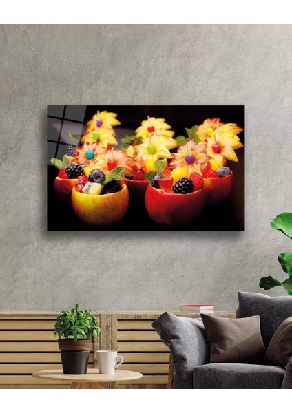 Marsilyan- Taze Meyveler Cam Tablo Fresh Fruits Wall Hanging