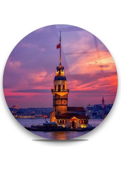 Marsilyan- Kız Kulesi Yuvarlak Cam Tablo