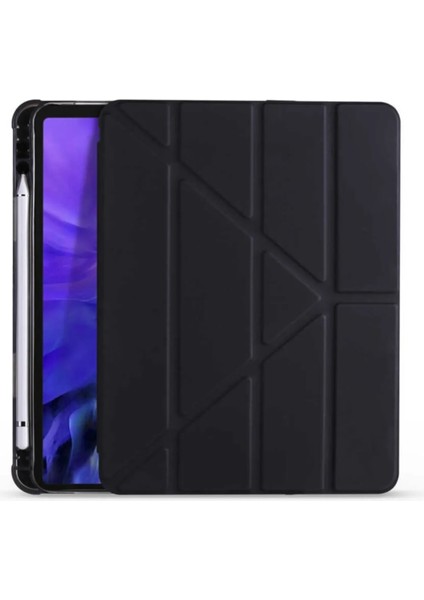 Samsung Galaxy Tab S7 Plus T970 12.4 Inç Tri Folding Siyah Tablet Kılıfı