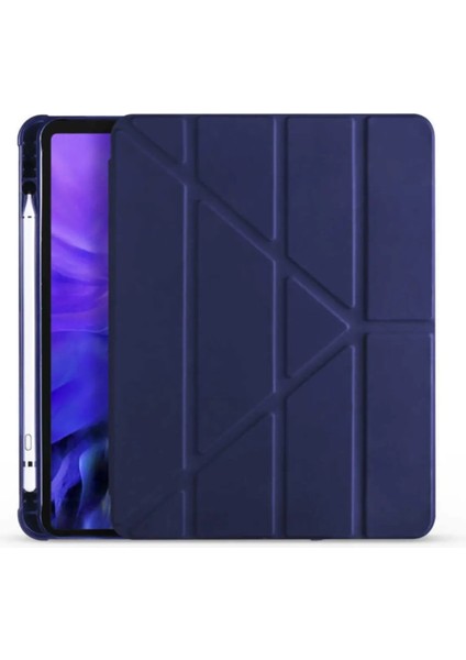 Samsung Galaxy Tab S7 Plus T970 12.4 Inç Tri Folding Mavi Tablet Kılıfı