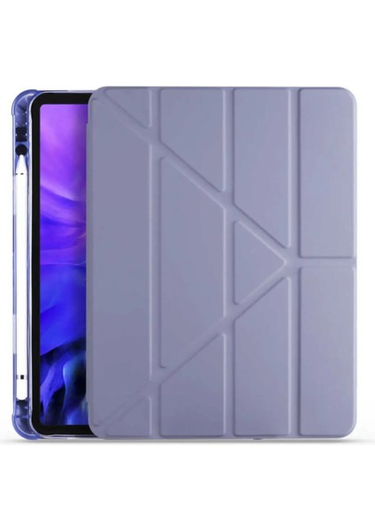 Samsung Galaxy Tab S7 Plus T970 12.4 Inç Tri Folding Mor Tablet Kılıfı