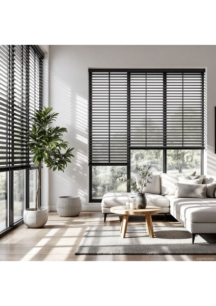 Orijinal Ahşap Jaluzi Perde 50 mm Siyah W517