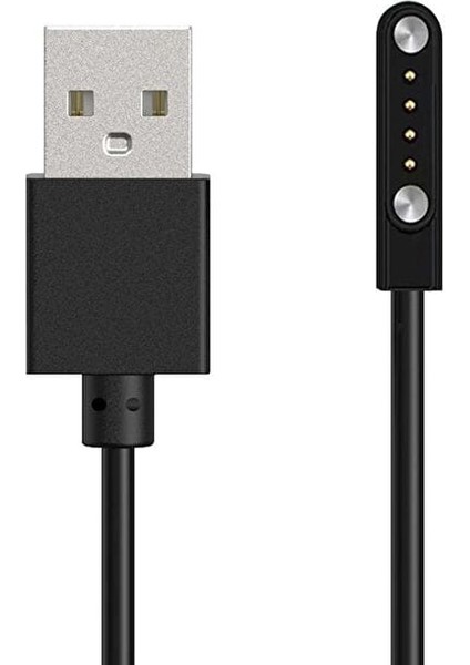 Çocuk Akıllı Saat Smart Mıknatıslı Şarj Data Kablosu Manyetik 4 Pin Siyah Renk