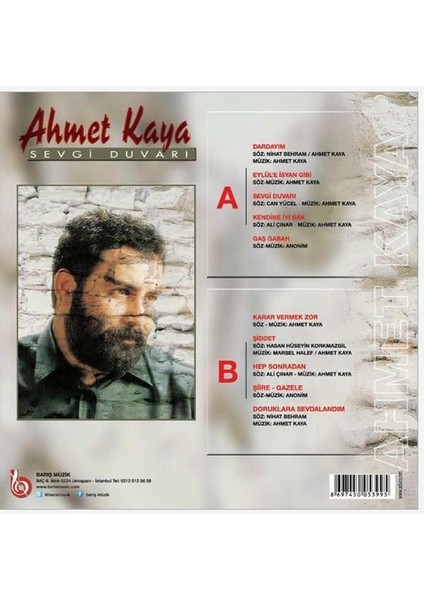 Ahmet Kaya Sevgi Duvarı Plak fiyatları