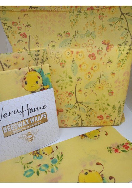 Verafood Balmumu Beeswax Saklama Bezi 2'li Set (Büyük Kese 40*35 ve BEZ30*30)