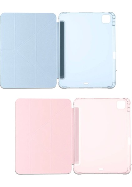 Apple iPad Pro 2020/21/22 12.9 Inch Uyumlu Tri Folding Kalem Bölmeli Uyku Modlu Akıllı Kılıf