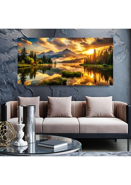 Gün Batımı Panoramik Kanvas Tablo