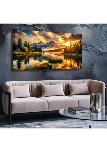 Gün Batımı Panoramik Kanvas Tablo fırsatları