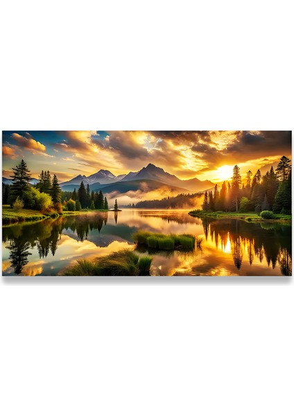 Gün Batımı Panoramik Kanvas Tablo indirimleri