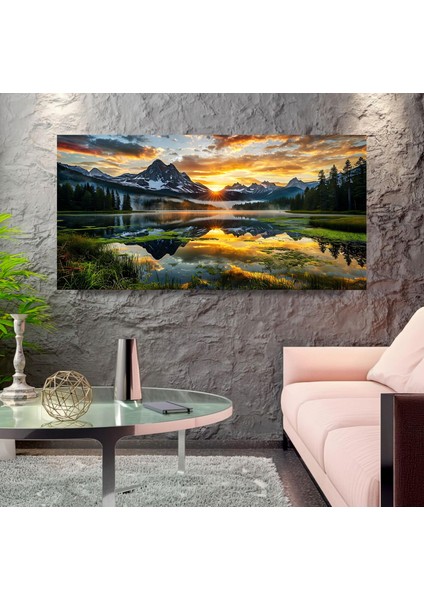 Gün Batımı Panoramik Kanvas Tablo fiyatları
