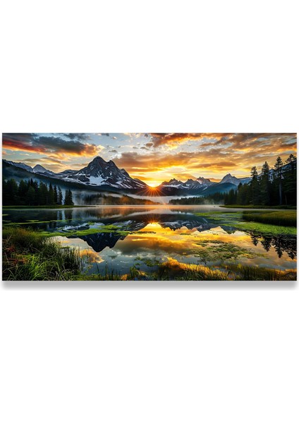 Gün Batımı Panoramik Kanvas Tablo indirimleri
