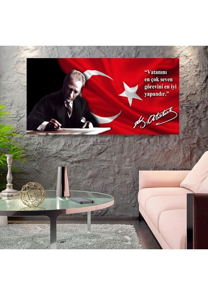 Mustafa Kemal Atatürk Panoramik Kanvas Tablo fiyatları