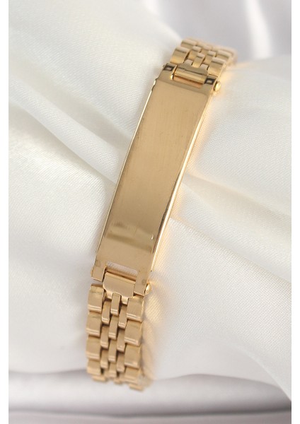 Mulvxxmd XDN02 Çelik Gold Renk Zincir Künye Model Erkek Bileklik (Mulvix)