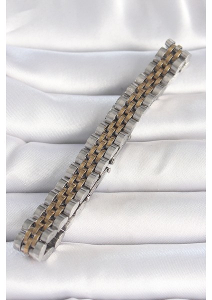 Mulvxxmd XDN02 Çelik Gold Renk Zincir Model Erkek Bileklik (Mulvix)