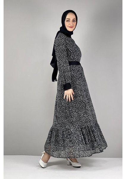 B Bsma Moda Çizgi Tesettür Elbise