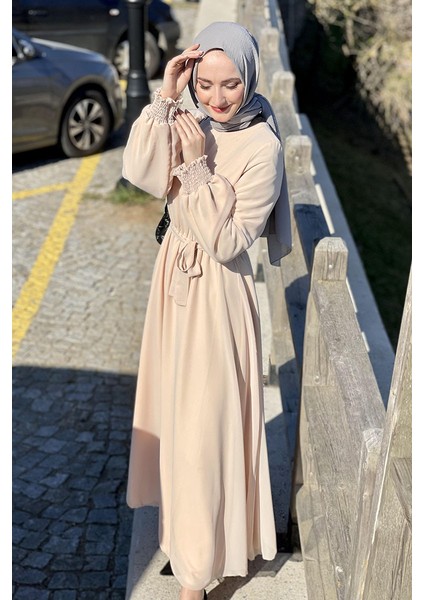 B Bsma Moda Çizgi Tesettür Elbise