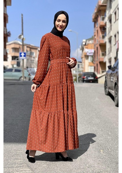 B Bsma Moda Çizgi Tesettür Elbise