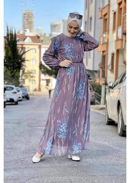 B Bsma Moda Çizgi Tesettür Elbise
