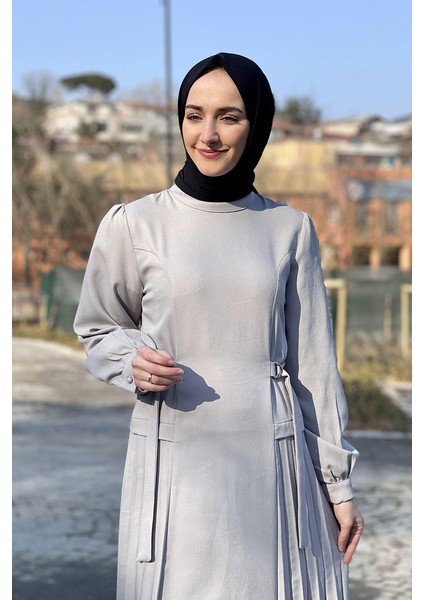 B Bsma Moda Çizgi Tesettür Elbise