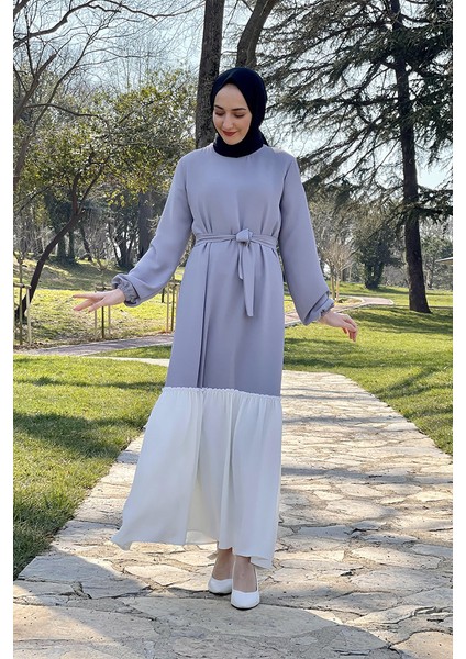 B Bsma Moda Çizgi Tesettür Elbise