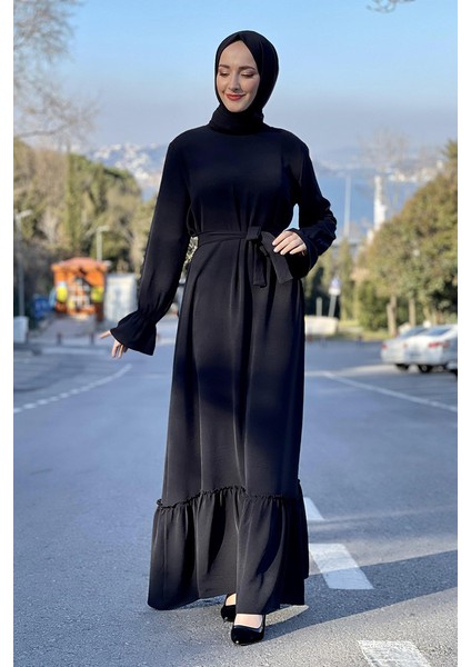 B Bsma Moda Çizgi Tesettür Elbise