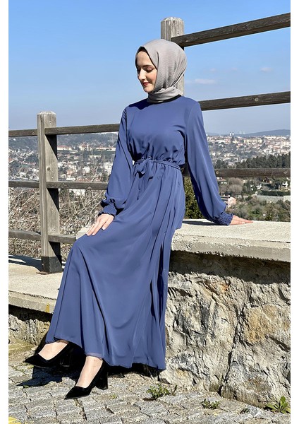 B Bsma Moda Çizgi Tesettür Elbise