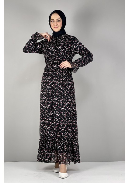 B Bsma Moda Çizgi Tesettür Elbise